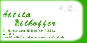 attila milhoffer business card